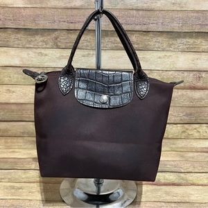 Longchamp Brown and Black Tote Bag